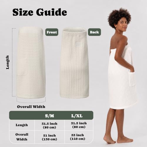 Luxury Organic Japanese Cotton Waffle Body Towel Wrap - Image 5
