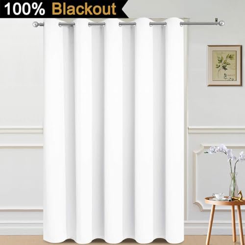 Yakamok Pure White Blackout Patio Door Curtain Panels W70 x L84, 1 Panel - Image 2