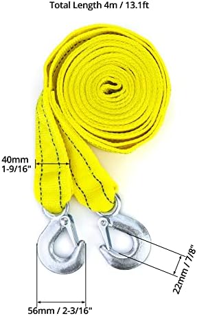 QWORK 2 Pack Tow Strap, | 1.8" x 13' | 11000 lb Capacity, Heavy Duty Towing - Image 6