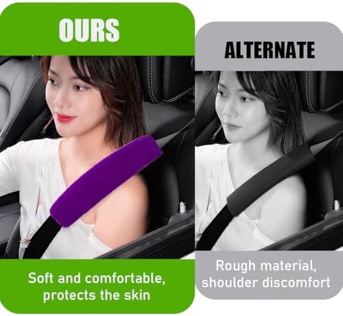 Yourkar 4 PCS Car Seat Belt Cover, Soft Auto Seatbelt Protector - Image 5
