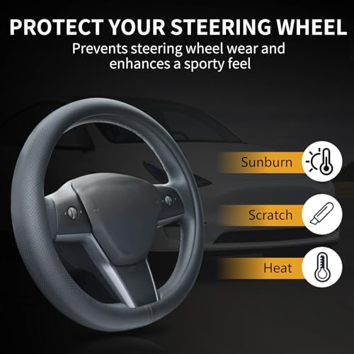 Uxcer Nappa Leather Steering Wheel Cover Compatible - Image 6