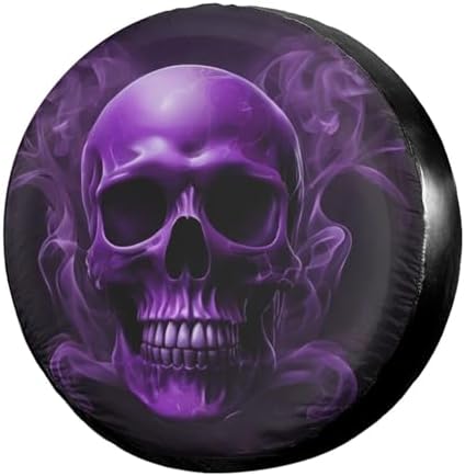 Delerain Purple Funny Skull Spare Tire Cover Wheel Protectors Sun Protector by Delerain
