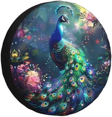 Spare Tire Cover Peacock Wheel Tire Cover Waterproof Sun Protection Universal by Unknown