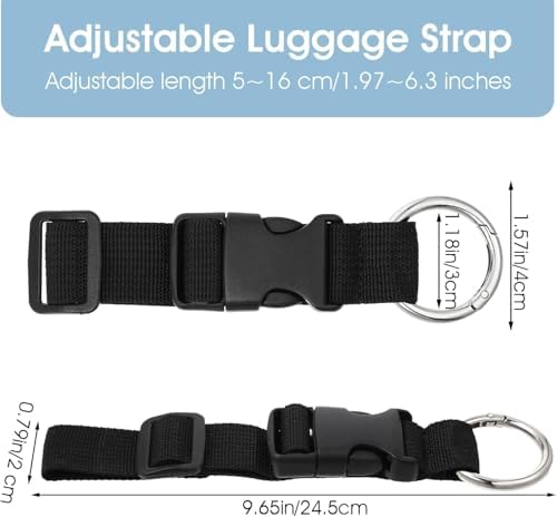 3Pcs Add A Bag Luggage Connector Straps Black Adjustable Suitcase Strap - Image 2