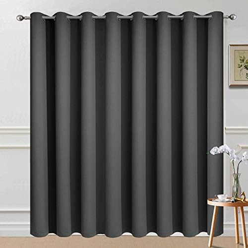 Yakamok Dark Grey Blackout Patio Door Curtain Panels W100 x L84, 1 Panel - Image 2