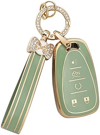 PIFOOG Key Fob Cover for Chevy 5 Buttons Keys Shell Case TPU Bling Car Keychain by PIFOOG