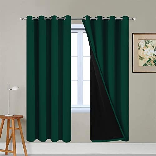 Yakamok Dark Green 100% Blackout Curtains 63 Inches Long 52" Wide 2 Panels by Yakamok