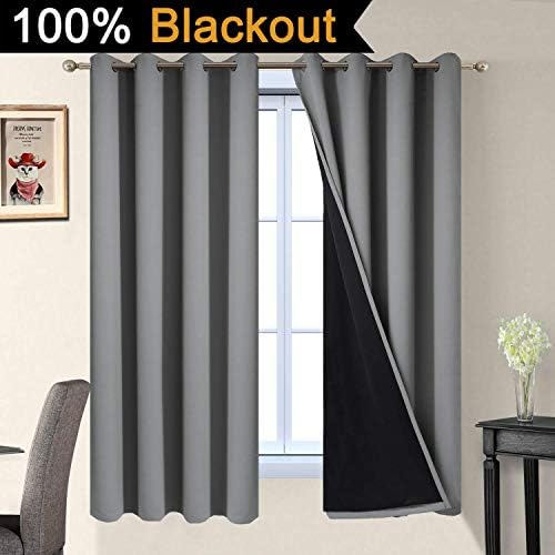 Yakamok Grey Blackout Curtains 63 Inches Long - Image 2