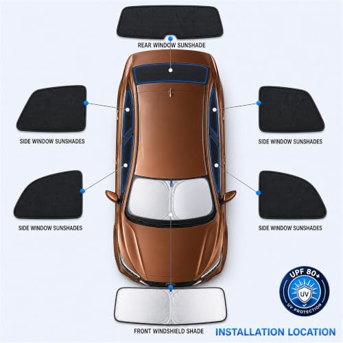 7PCS Car Window Shades for Nissan Altima 2022-2025, Full Set Windshield Side - Image 6
