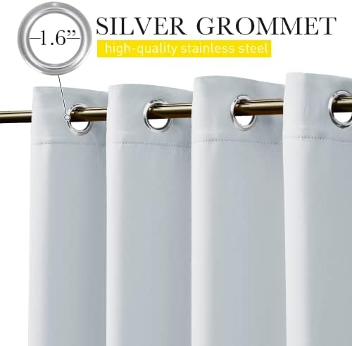 NICETOWN Gazebo Curtains Outdoor Waterproof W100 x L84 in Greyish White - Image 3