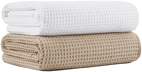 MICROFI New Microfiber Waffle Bath Towels, 2 Pieces, Fast Drying, Lint Free 430 by Unknown