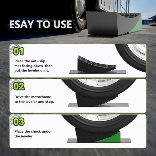 RVMATE Camper Levelers 8-Piece Kit RV Leveling Blocks Camper Wheel Chocks - Image 3
