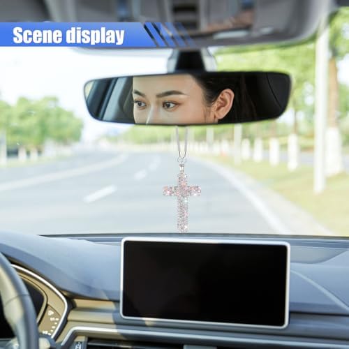 ZIMISI Bling Cross Car Hanging Ornament - Image 4