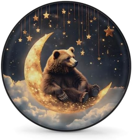 Spare Tire Cover for RV Trailer, Moon Bear Waterproof Sun Leather Wheel Cover by cfpolar