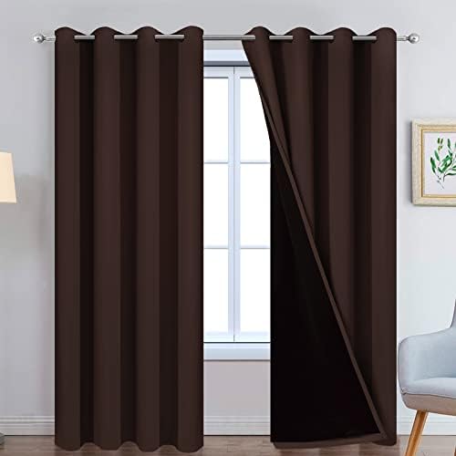 Yakamok Chocolate Brown Blackout Curtains 90 Inches Long 52" Wide, 2 Panels by Yakamok