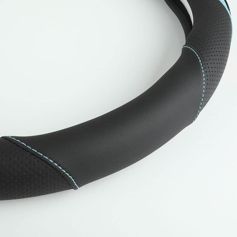 Szttswamp Car Steering Wheel Cover, Microfiber Leather Blue 14.5-15 Inch - Image 4
