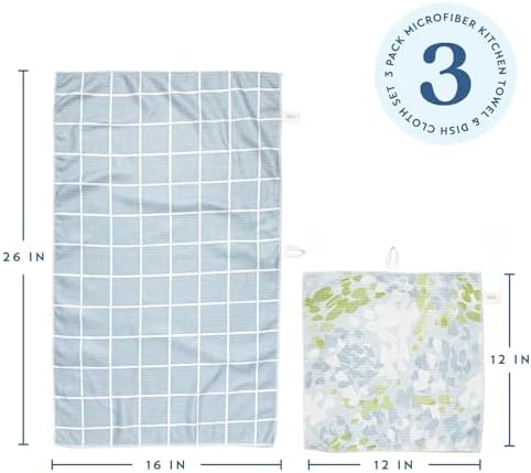 ELYN Microfiber Kitchen Dish Towel & Dish Cloth Set, Quick-Dry & Absorbent - Image 2