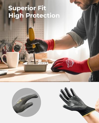 OKIAAS Work Gloves for Men, Ultra Thin and Lightweight Working Gloves - Image 3