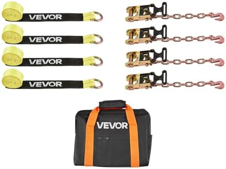 VEVOR Wheel Chock Tie-Down Kit, Tire-Style Tow Dolly Strap, Car Tie Down Kit by VEVOR