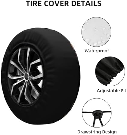 Night Sky Moth Spare Tire Cover Waterproof Wheel Cover 14 Inch Universal Fit - Image 5