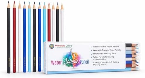 Mandala Crafts Assorted Water Soluble Fabric Pencils by MandalaCrafts
