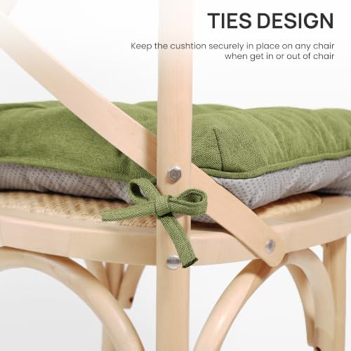 Love's cabin Memory Foam Chair Cushions Set of 4, 19 Inch, Olive Green - Image 5