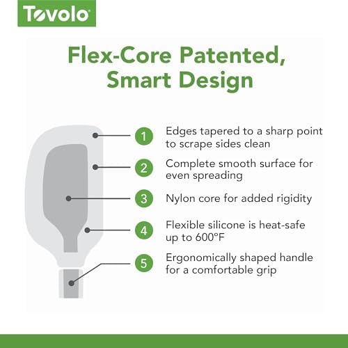 Tovolo Flex Core 5 Piece Silicone Spatula Set Heat Resistant All Silicone - Image 5