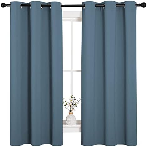 NICETOWN Smoky Blue Room Darkening Curtains - Image 2