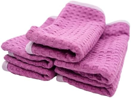 Little Waffle Microfiber Glass Towel 5 Pack – 16x16in 450 GSM Korean Waffle by THEHOUSEOFRAGS