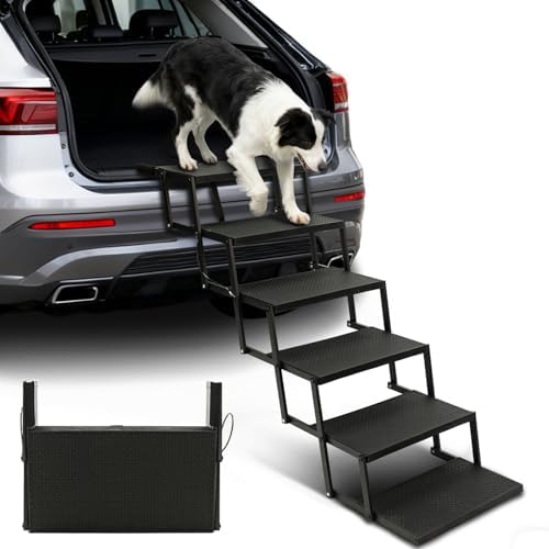 Dog Steps for Car and Truck, 30.7" H Foldable Dog Stairs for Large Dogs by Niubya