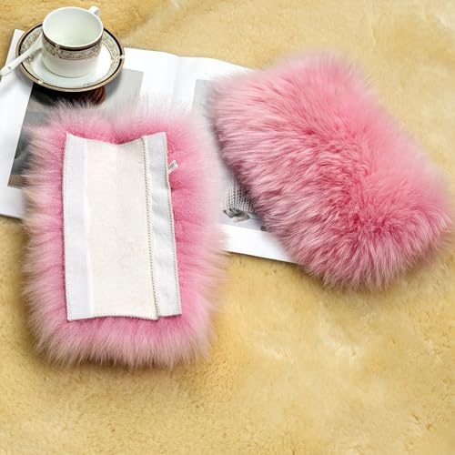 2 Pack Sheepskin Car Seat Belt Cover Pads | Long Wool Seatbelt Cushions - Image 3