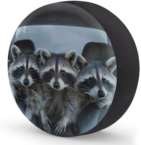 Rv Spare Tire Cover Wheel Funny Animal Raccoons Tire Covers Wheel Protectors - Image 2