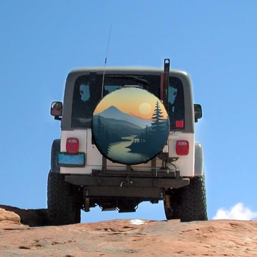 Spare Tire Cover 12 Inch Mountain Adventure Protectors Weatherproof Dust-Proof - Image 5