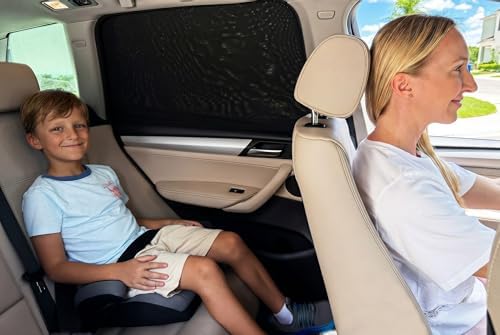 PEYOU Car Window Shades for Baby 2 Pack, Stretchable & Breathable Spandex Rear - Image 2