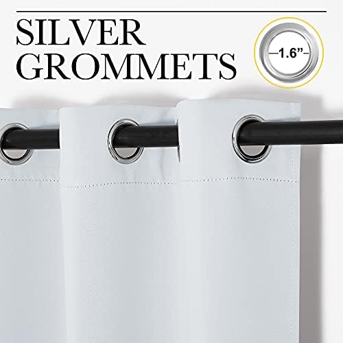 NICETOWN Platinum-Greyish White Blackout Curtains 29" w x 45" Long 2 Panels - Image 3