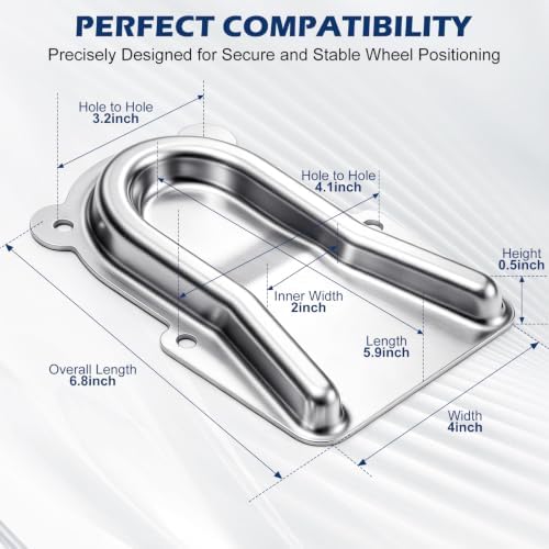 Outus 2 Pcs Stainless Steel Caster Positioning Chocks Set - Image 2
