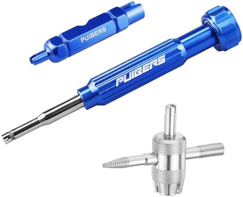 Tire Valve Stem Removal Tool Kit 3-Piece Set, Presta and Schrader Valve Core by PUIBERS