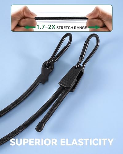 Lucky Straps 60" Orange Adjustable Carabiner Bungee Cords - Image 3