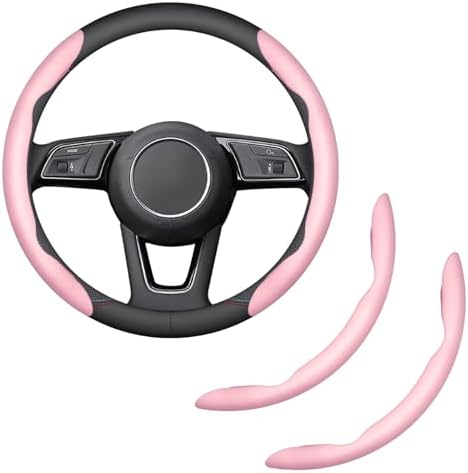 2-Piece Steering Wheel Cover, Carbon Fiber Segmented Steering Wheel Protector by Unknown