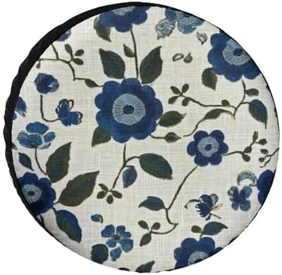 Spare Tire Cover Blue and Green Flowers Wheel Protectors Tire Covers by HighonHi