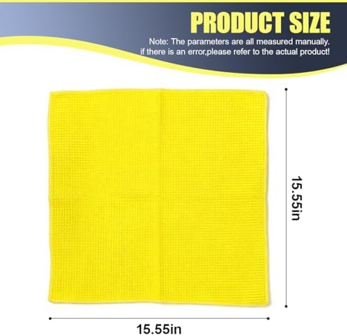 3PCS Microfiber Car Towels, 15x15 Inch, Highly Absorbent Waffle Weave Drying - Image 2