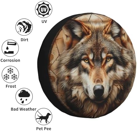 Spare Tire Cover Wolf Wheel Tire Cover Waterproof Sun Protection Universal Fit - Image 5