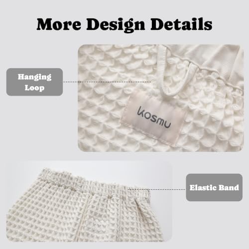 Luxury Organic Japanese Cotton Waffle Body Towel Wrap - Image 6