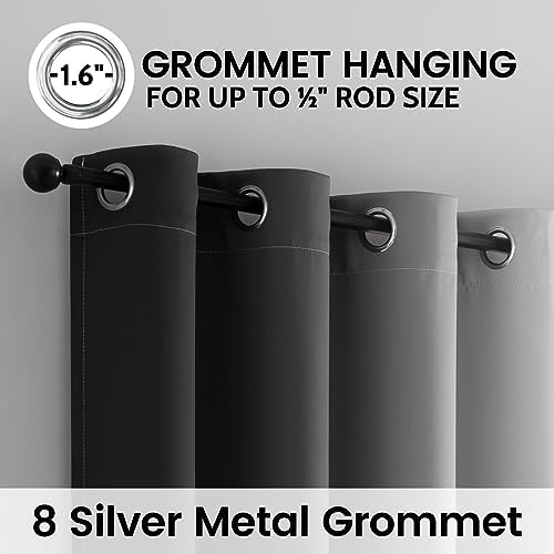 SimpleHome 100% Blackout Ombre Bedroom Curtains Black and Greyish White - Image 4