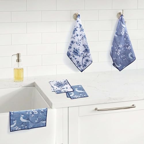 Ritz Waffle Microfiber Kitchen Towel 2pc Set – Birds & Blooms – Ultra Absorbent - Image 4