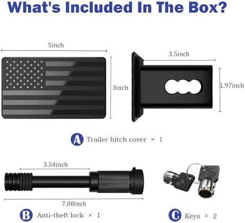 OGYE Heavy American Flag Metal Trailer Hitch Cover Fit - Image 6