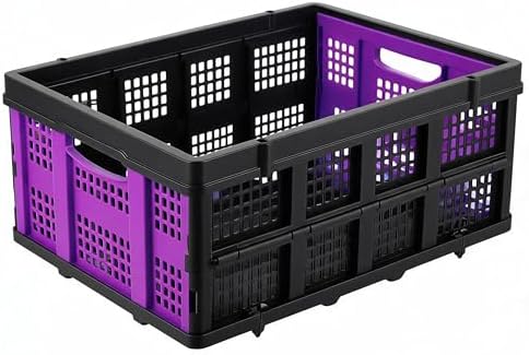 Collapsible Plastic Storage Crate, Stackable by Unknown