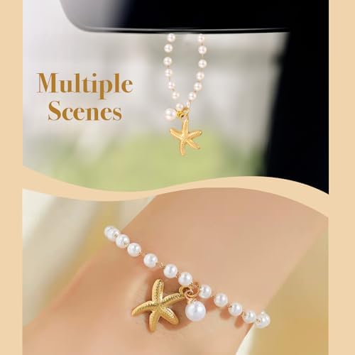 Steering Wheel Charm Accessory Starfish Peral Pendant Car Decor Rearview Mirror - Image 5