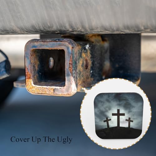 Cross Sunset Trailer Hitch Receiver Cover Cap Three Crosses On A Hill - Image 4