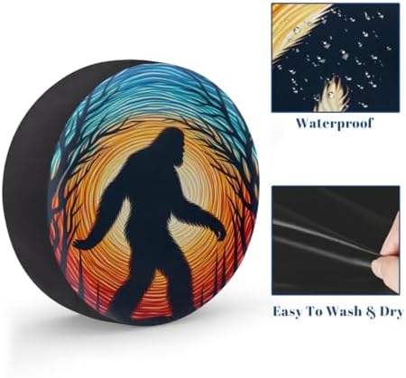 Bigfoot Forest Art Spare Tire Cover Waterproof Dust-Proof Spare Wheel Covers - Image 4